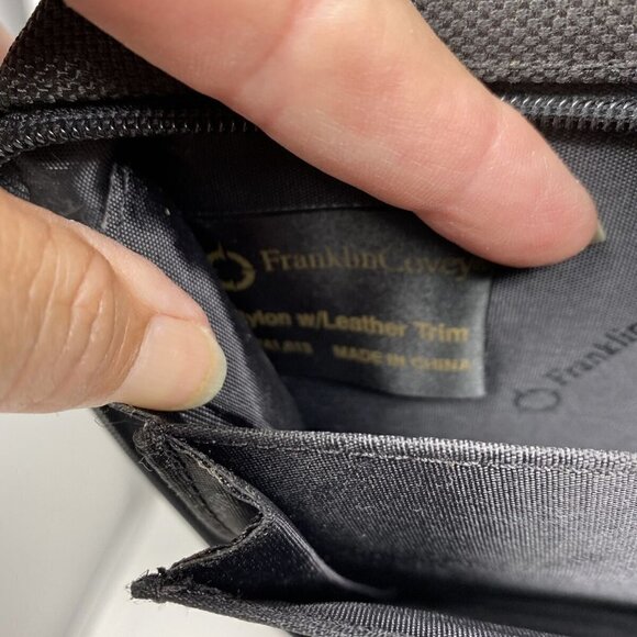 FRANKLIN Covey Black Nylon with leather trim Laptop Briefcase NEW - Picture 7 of 12